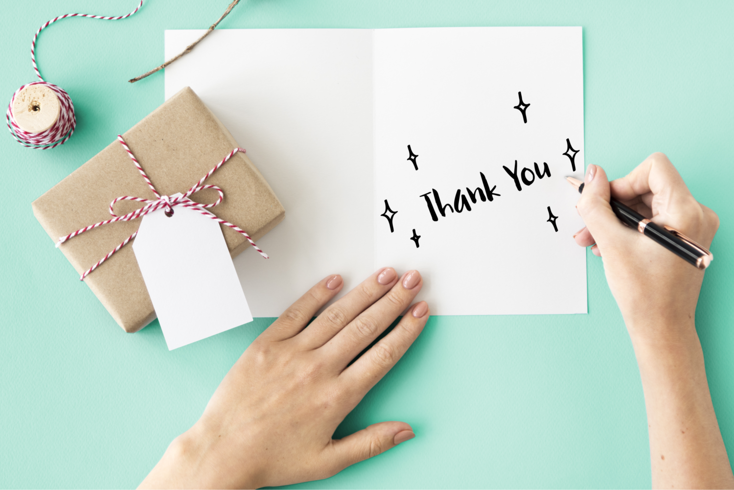 How do u say thank you to your customer in a msg just for them?